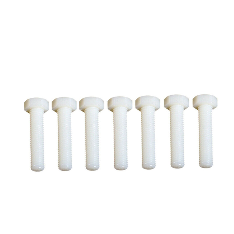 50pcs M5x25mm Plastic Screws Head Cap Hex Bolts Hexagonal Screws White