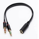 Headphone Splitter Earphone Adapter Audio 3.5mm Female to 2 Male Jack 3.5mmJ Kw