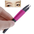 Eyelash eyebrow hair lady make up removal slanted stainless steel tweezer toolJR