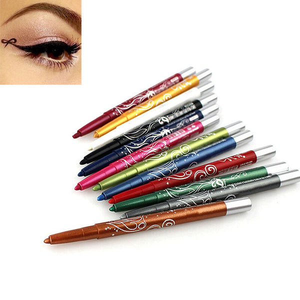 Professional 12 Color Eye Shadow Lip Liner Eyeliner Pen Pencil Cosmetic Makeup