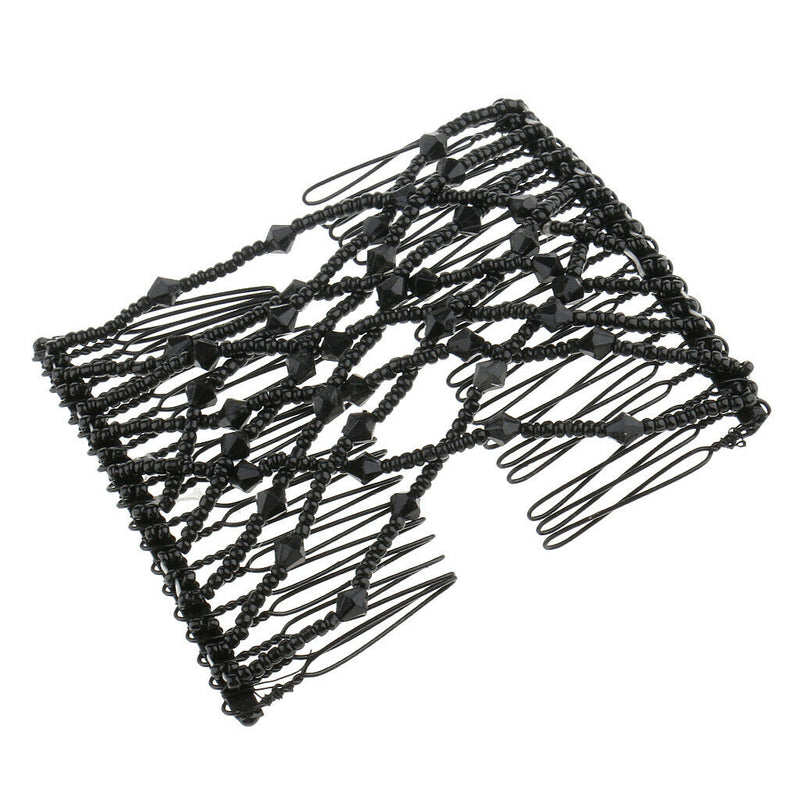 2pcs Magic Beading Stretch Hair Combs Double Clips Hair Styling Accessories for