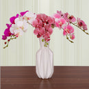 Lifelike Silky 93cm Artificial Phaleanopsis Orchid 9 Heads Flowers White