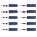 Blue 3.5mm Male Repair headphone Stereo Jack Plug Metal Audio Soldering & Spring