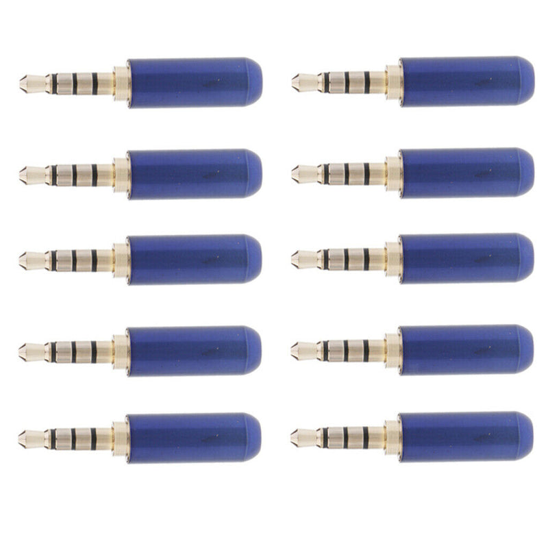 Blue 3.5mm Male Repair headphone Stereo Jack Plug Metal Audio Soldering & Spring