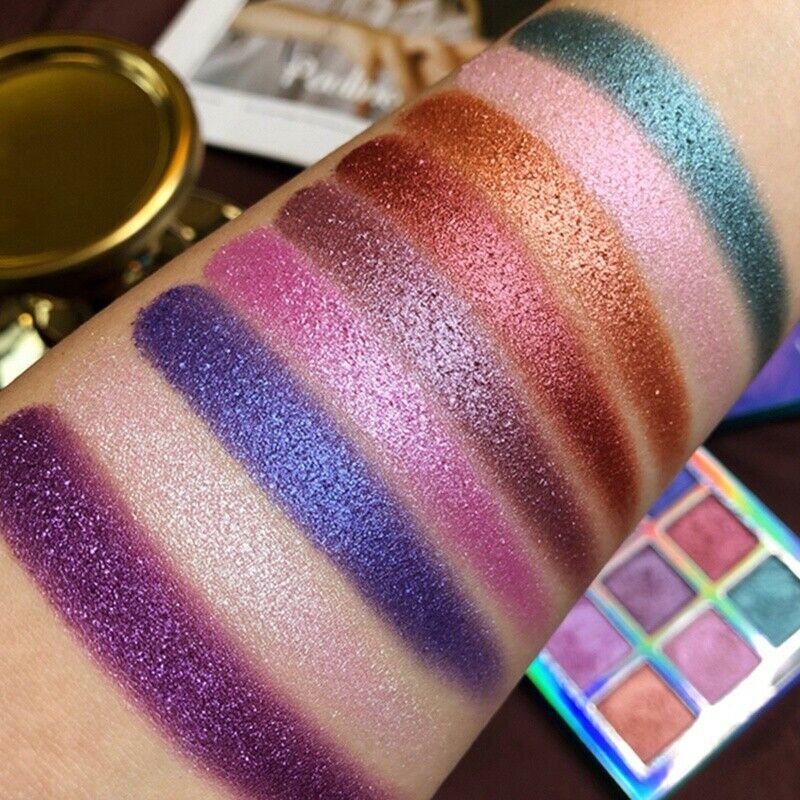 Ucanbe Shimmer Matte Eyeshadow Makeup Palette 9 Colors Holographic Nude Glo Y3X7
