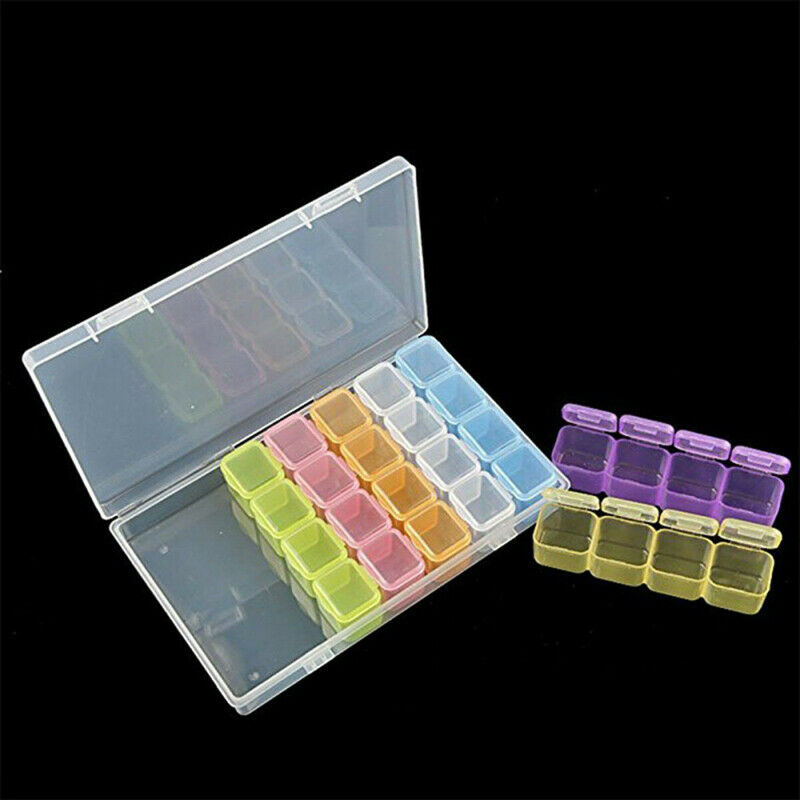 Large 28 Compartment Pill Box 7 Day Medicine Storage Organizer Container Case