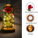 Artificial Rose LED Lamp Glass Lampshade With Gift Box For Valentine's Day Gift