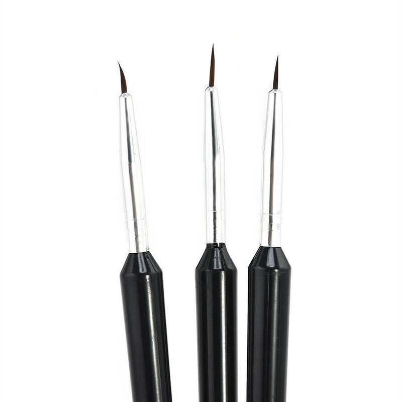 3 Pc Nail Art Pen Dotting Drawing Painting UV Gel Liner Polish Brush Accessories