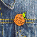 Creative Cartoon Fruit Orange Brooch Jacket Enamel Pin Badges Jewelry Gift