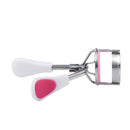 Cosmetic Tool Fuchsia White Handle Tension Spring Eye Lash Eyelash Curler