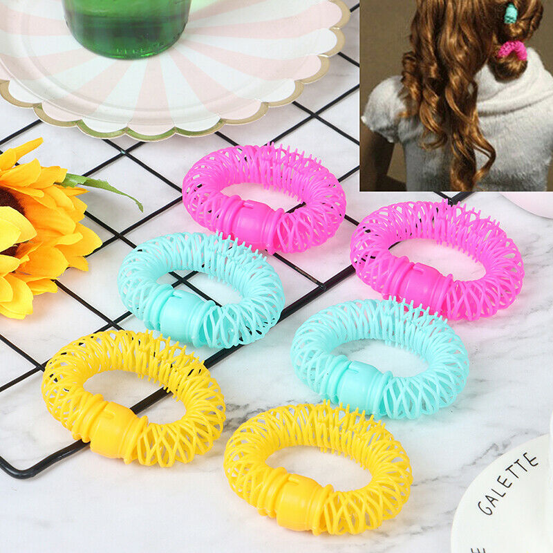 6Pcs Magic Hair Curler Spiral Curls Roller Donuts Curl Hair Styling Tool HaS Ew