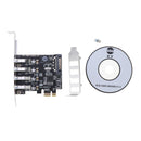 PCI-E to USB 3.0 4-Port PCI Express Card , Mini PCI-E USB 3.0 Hub Controller