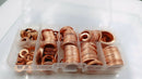 280Pcs Kit 12 Sizes Assorted Solid Copper Crush Washers Seal Flat Ring With Box