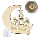Star Sharp Corner Moon Eid Mubarak Wooden Diy Pendant Decoration Furniture E3J7