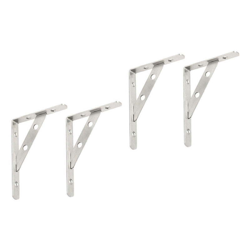 4pcs Triangle Shelf Brackets Stainless Steel Wall Mounted Shelf Support 6inch