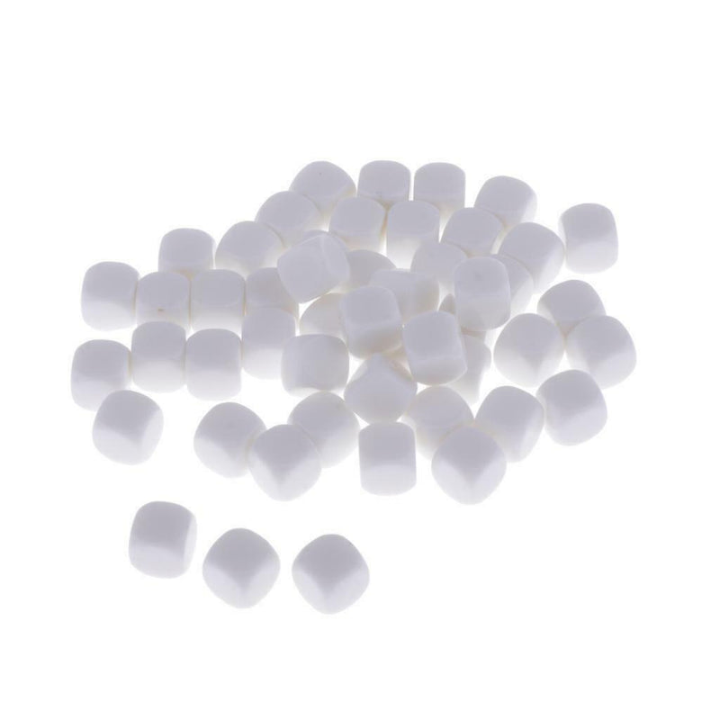 50pcs 1,2cm White Opaque Dice 6 Faces Acrylic Dice Game DIY White Table For MTG
