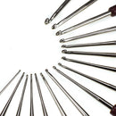 16pcs 0.5mm-2.5mm Aluminum Crochet Needle Micro Hooks Kit Braids Needle #