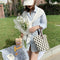 Fashion Women Polka Dots Handbag Casual Large Capacity Shopping Travel Tote Bag