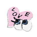 heart eye reversible sequined sew on patches for clothes diy coat applique!j
