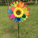 Sunflower Windmill Triple Wind Spinner Yard Garden Decoration Child Kids Toys BX