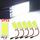 5 Packs White COB Led Panel Dome Light Interior Lamp 12V + T10 Festoon Adapters