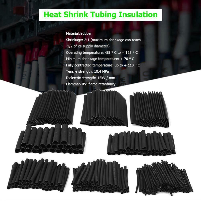 328pcs/set Insulation Shrinkable Tube Heat Shrink Tubing Wire Cable Sleeves A