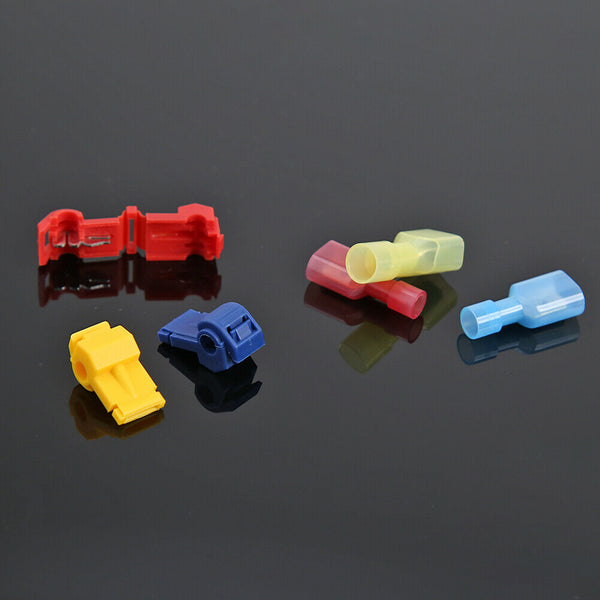 280pcs T Type Electrical Cable Connectors Insulated Wire Terminal Crimp Kit A#S