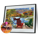 5D DIY Diamond Painting Country Boatman Full Drill Embroidery Picture Decor