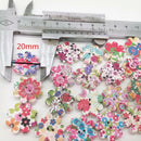 100PCs Flower Shape Wooden Sewing Button 2 Holes for DIY Craft Supplies 20mm