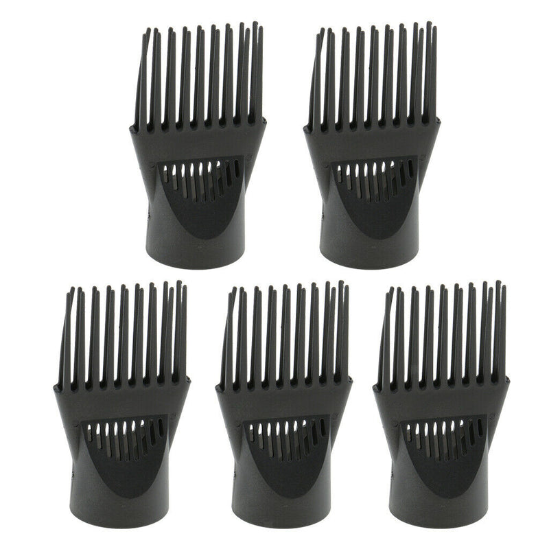 5x Salon Blow Dryer Comb Attachment Hair Blower Nozzle Brush Styling Tools Black