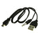 USB2.0 Charging Cord to Mini USB Male 3.5mm Jack Plug Audio Bluetooth Cable MO