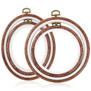 4 Pieces Embroidery Hoops Cross Stitch Hoop Imitate Wood Embroidery Circle  S8K4