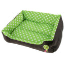 Pet Sofa Shape Dot Print Bed For Cats or Small Medium Dogs Green