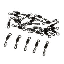 25pcs Long Body Q-Shaped Matte Black Quick Change Swivels for Carp Fishing