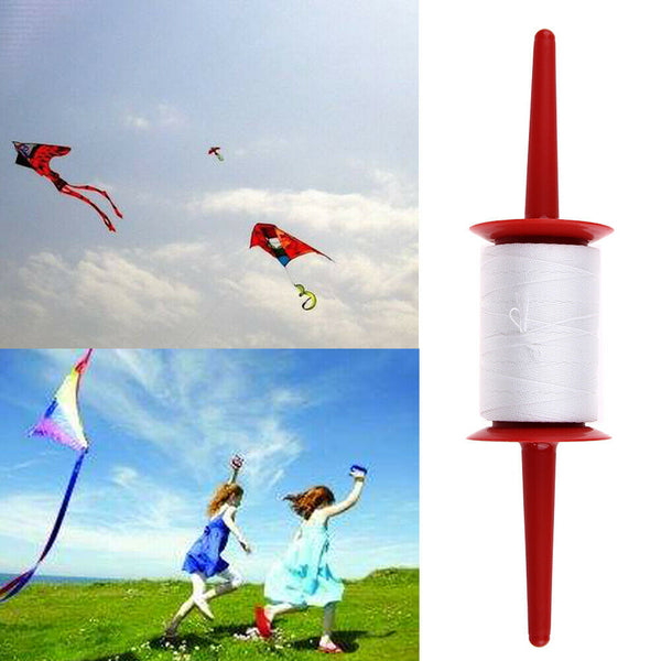 200m Winding Plastic Hoop Spool Plastic Line Kite String Polyester Red #gib