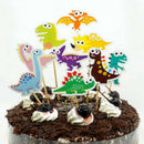 9pcs/set DIY Cake Flag Cartoon Dinosaur Cake Topper Kids Birthday Party Dec ME