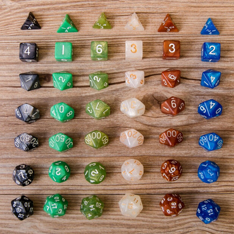 7Pcs D10 Multi-Sided Gem Dice Die for RPG Dungeons & Dragons DND D&D Game SetLJ