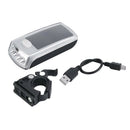 Waterproof 4 LED Bike Bicycle Solar Powered USB Charging Front Light Headlight