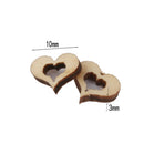 100Pcs Wooden Love Shape Hearts Patches Wooden Heart Embellishments Crafts