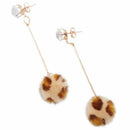 Fashion Plush Ball Personality Round Long Tassel Alloy+Rhineston Earring Je