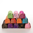 Retro Brocade Embroidered Flower Design Lipstick Case Hold Box with Mirror CC