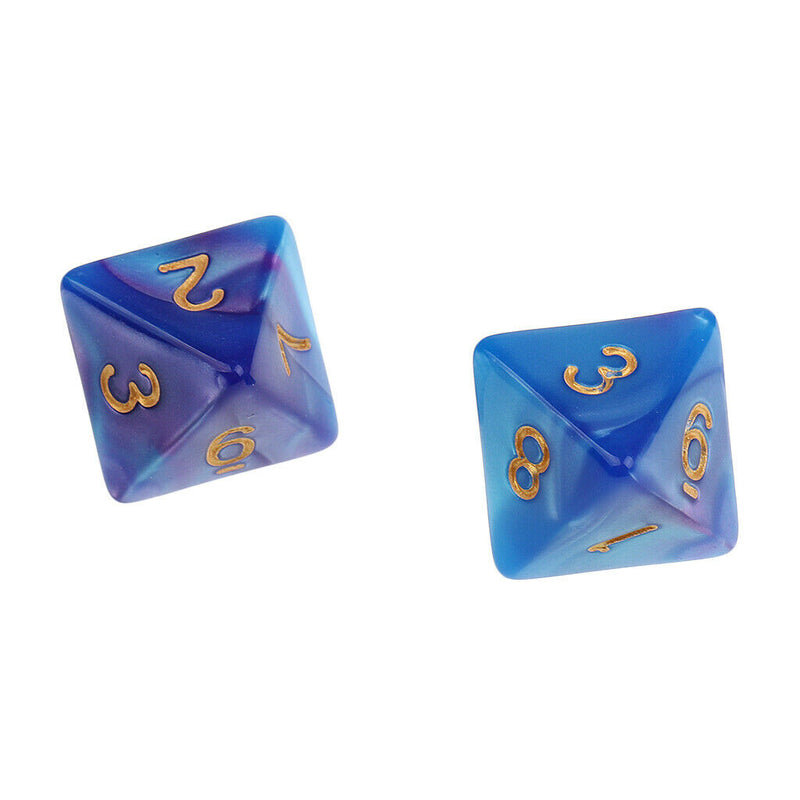 10 Pieces 8 Sided Polyhedral Dices Set With Numbers 1-8 For Party Game