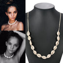 Boho Women Beach Sea Shell Cowrie Pendant Choker Lucky Rope Necklace Jewelry
