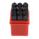 9 Pieces 8mm Steel Metal Punch 0-9 Number Stamp Stamping Kit Set With Red Case