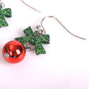 Christmas Drop Earrings Bowknot Round Ball Dangle for Women Jewelry Gift