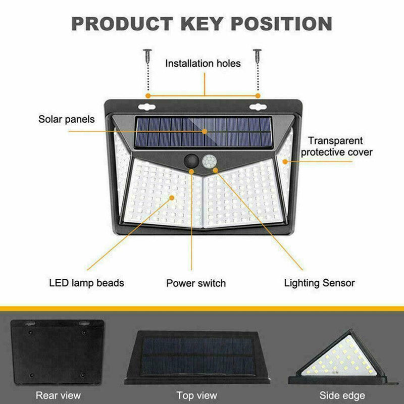 Solar Motion Sensor Light Wall Light Garden Lamp Human Induction Outdoor Ne E0N2
