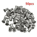 50pcs M6 Thread 304 Stainless Steel Flat Head Rivet Nut Insert N AAR