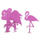 12pcs/Pack Glitter Paper Flamingo Stickers Bottle Cup Label Decals DIY