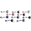 10Pcs Jewelry Crystal Navel Balls Belly Bars Button Rings Plugs Body Piercings