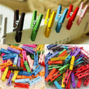 50pcs Mini Natural Wooden Clothes Photo Paper Peg Clothespin Craft Clips Hot MO